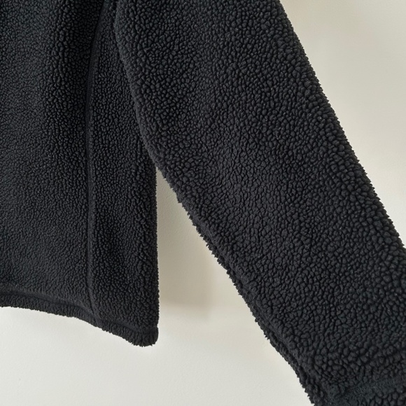 Lands End Black Sherpa Fleece Half Zip Pullover - Picture 11 of 16